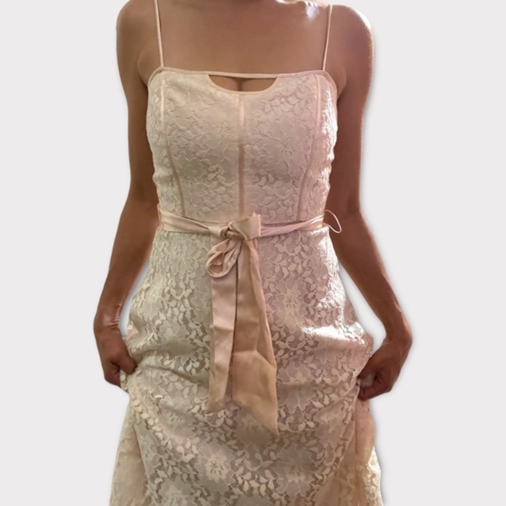 Y2K Pink Lace Laundry by Shelli Segal Dress Size Small​​​